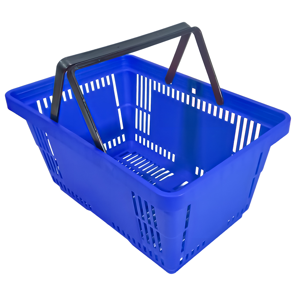 28 Litre Tekerlekli El Sepeti Mavi